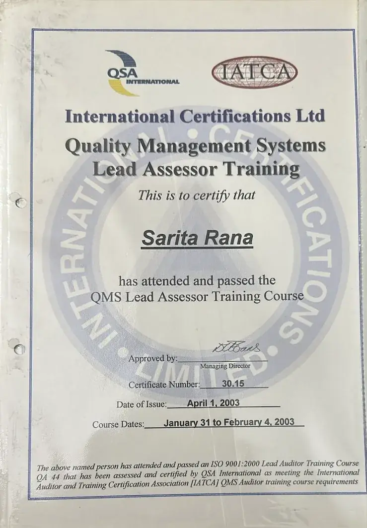 QMS Lead Trainer Certification